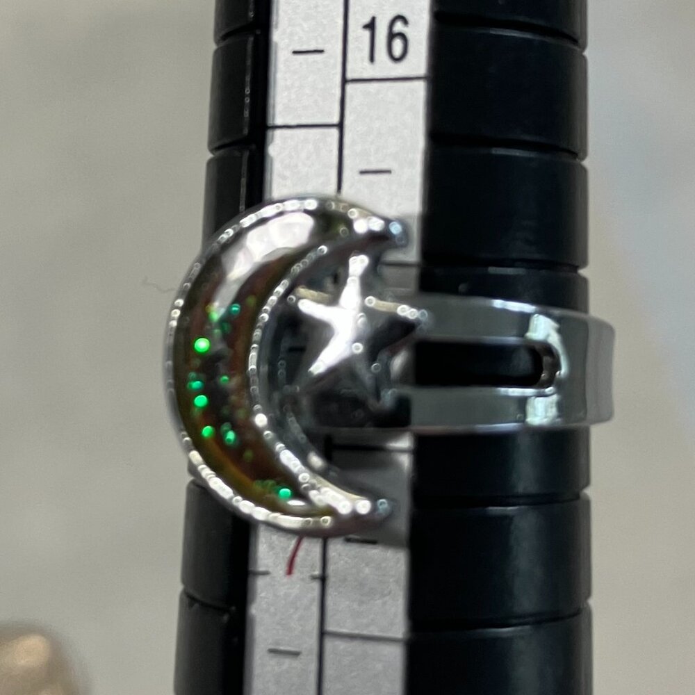 Star and Moon Silver Ring Size 6.5 EUC - Picture 2 of 2